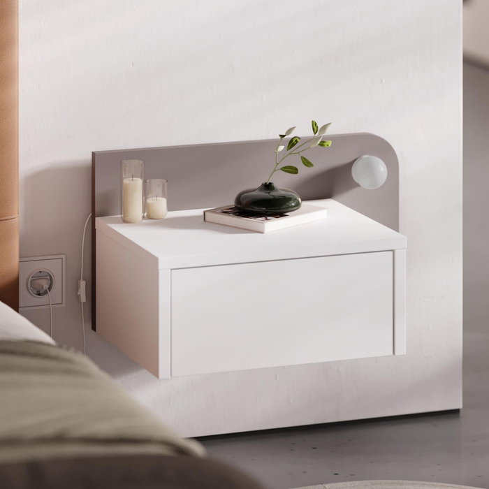 Hanah Home Dotta Blanco y Moca Claro con LED